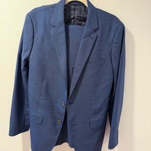 Bonobos Italian Wool Suit 42R 32x30 Blue Vitale Barberis Canonico Slim